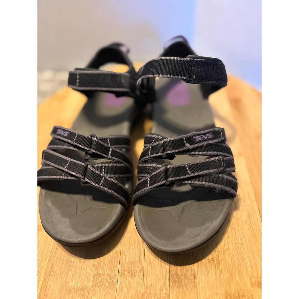 Teva Tirra Womens Athletic Sandals Grey Purple Strappy Hiking Shoes 4266 Size 6